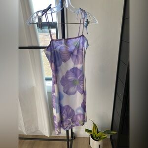 Vintage y2k Purple Floral rocket candy Mini Dress